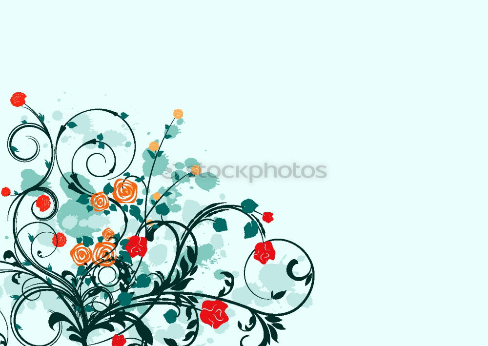 Similar – Floral turquoise blue background with white flowers