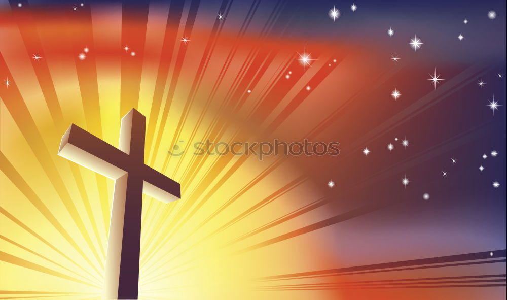 Similar – luminous cross with candles and christmas tree as old Bokeh