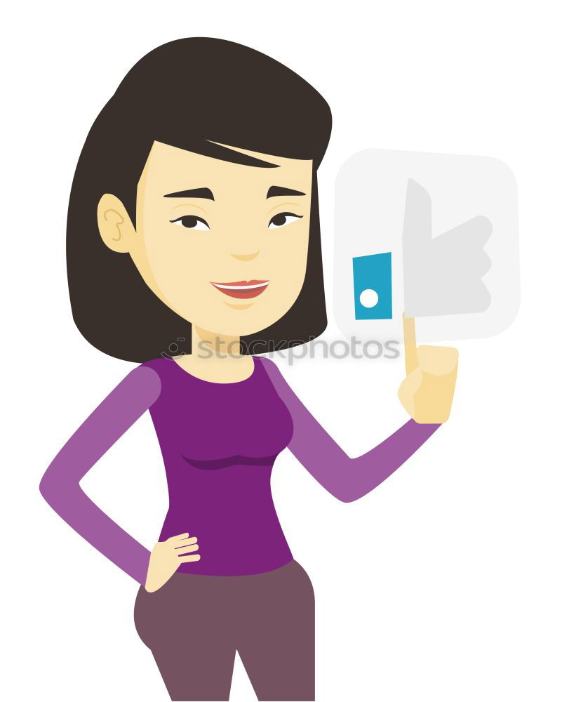 Similar – Image, Stock Photo Woman holding speech bubble “live sharing”