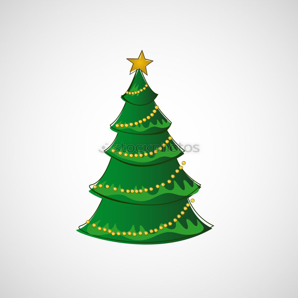 Similar – Christmas tree from cedar branches with gold star