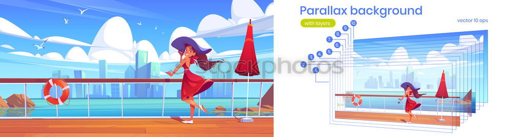 Similar – Image, Stock Photo A summer day Ocean Beach