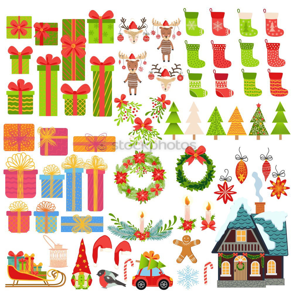 Similar – Christmas collection, gifts and decorative ornaments