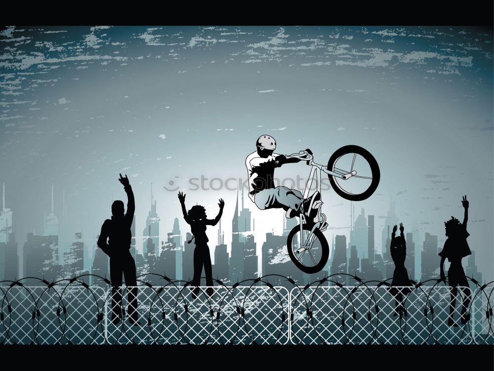 Similar – Superman Bicycle Jump