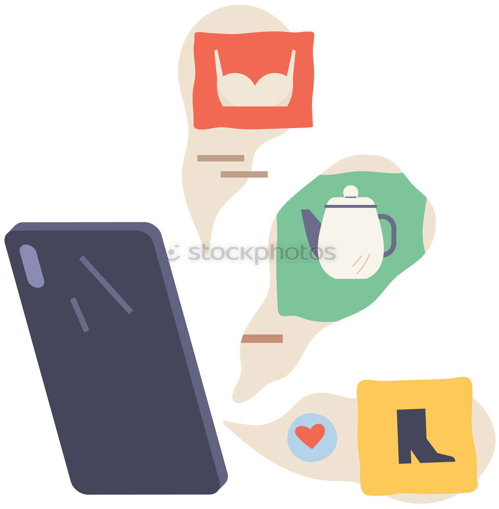Similar – Image, Stock Photo Mobile marketing with megaphone and speech bubbles