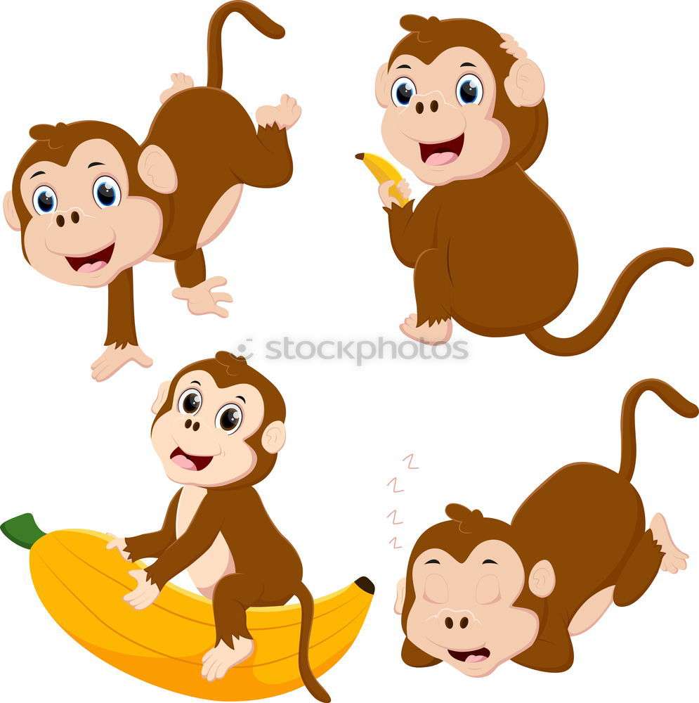 Similar – Image, Stock Photo Person with monkey mask starring at banana