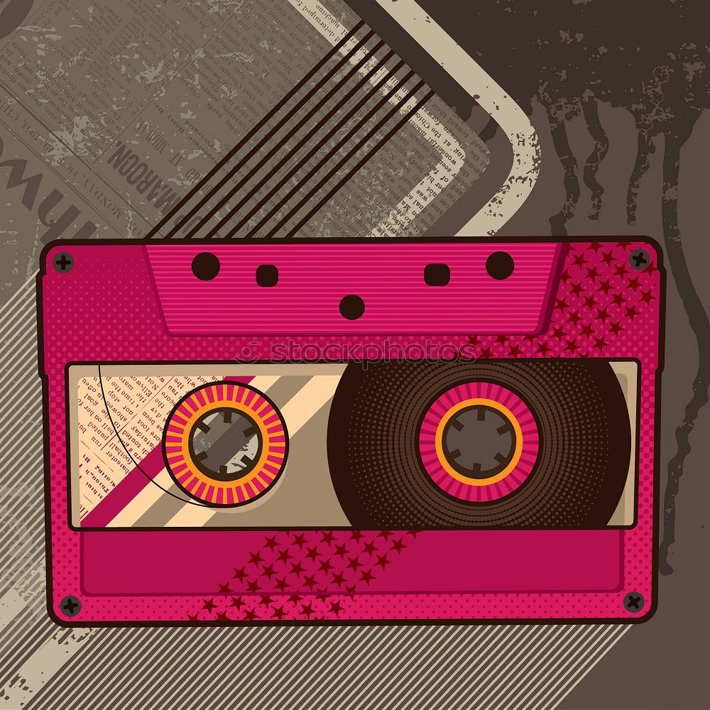 Similar – heart shape from cassette tape over paper background