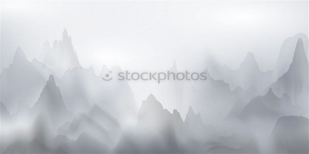 Similar – Panorama of forest covered by low clouds. Autumn rain and fog