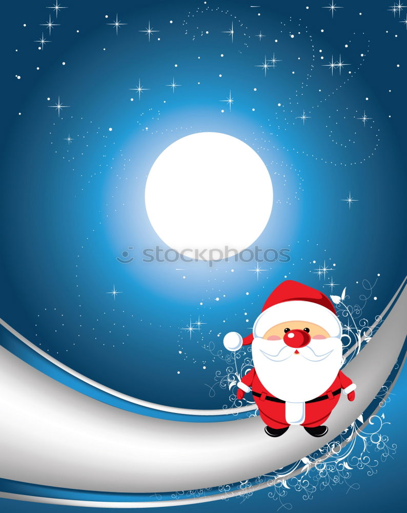 Image, Stock Photo Christmas hat and wobbly eyes on blue background