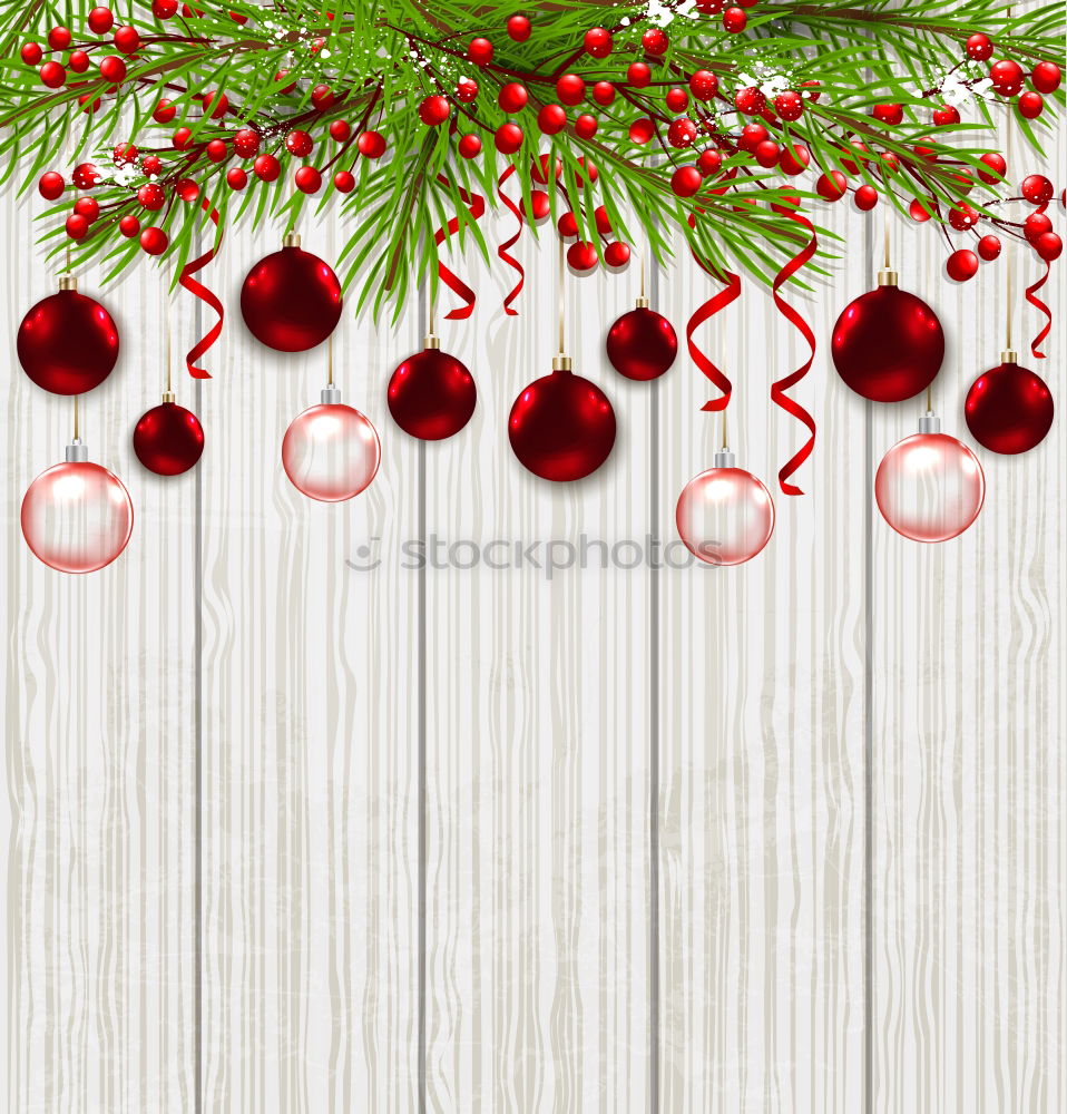 Similar – Image, Stock Photo Two red Christmas baubles