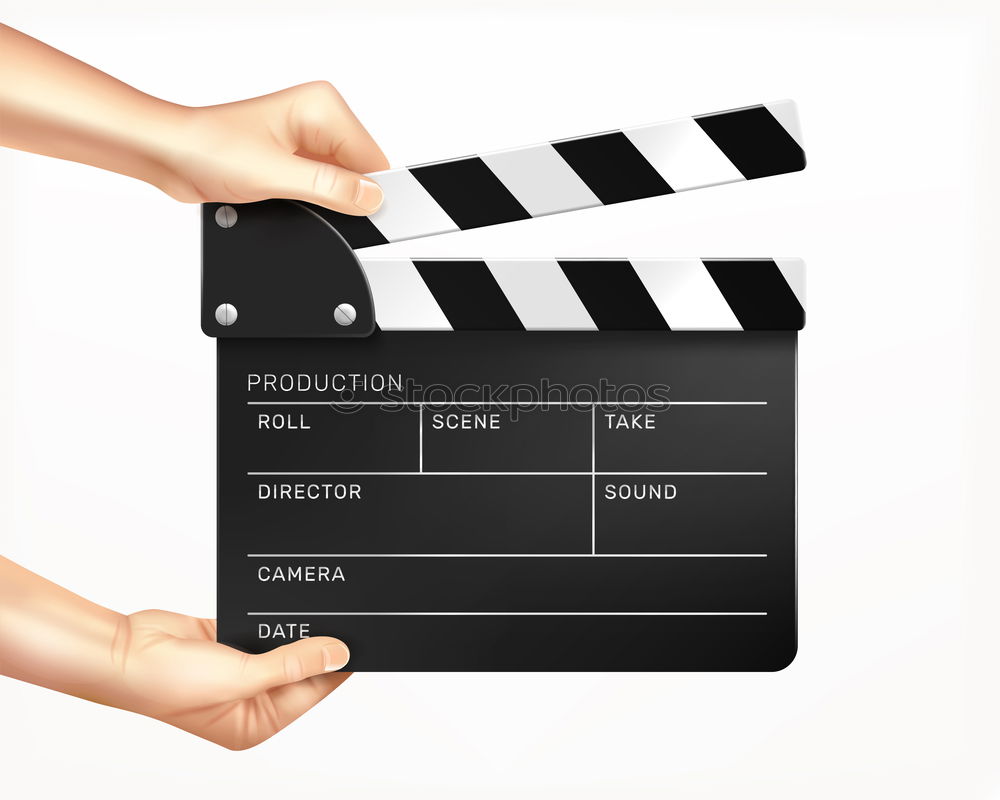 Similar – popcorn and clapboard on yellow background. Cinema concept