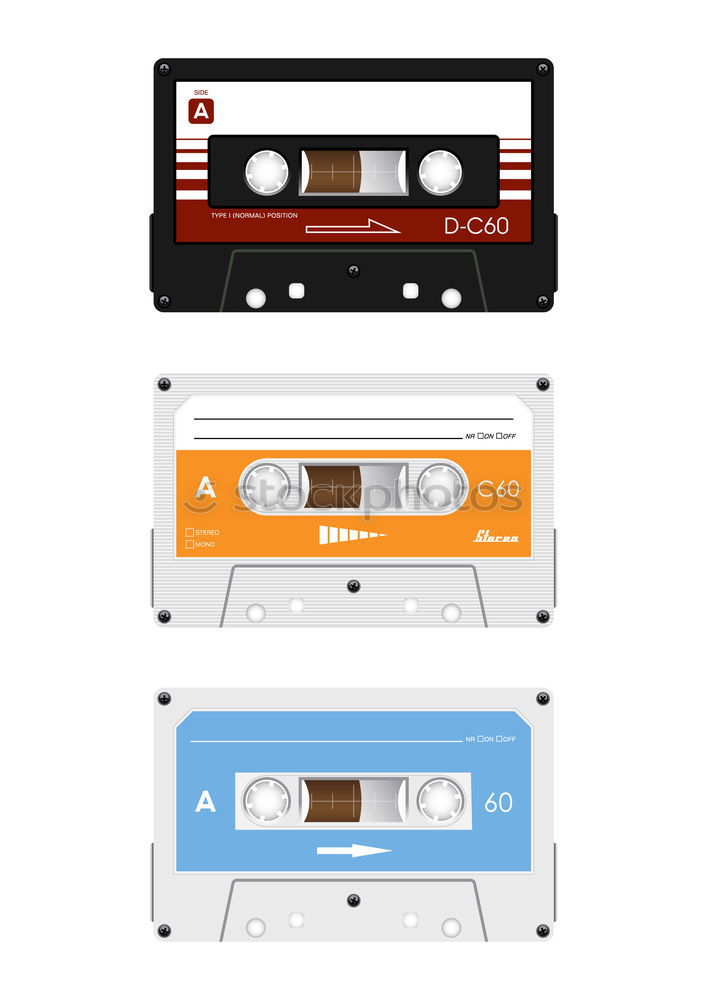 Similar – Image, Stock Photo Flat lay retro colorful cassette tape