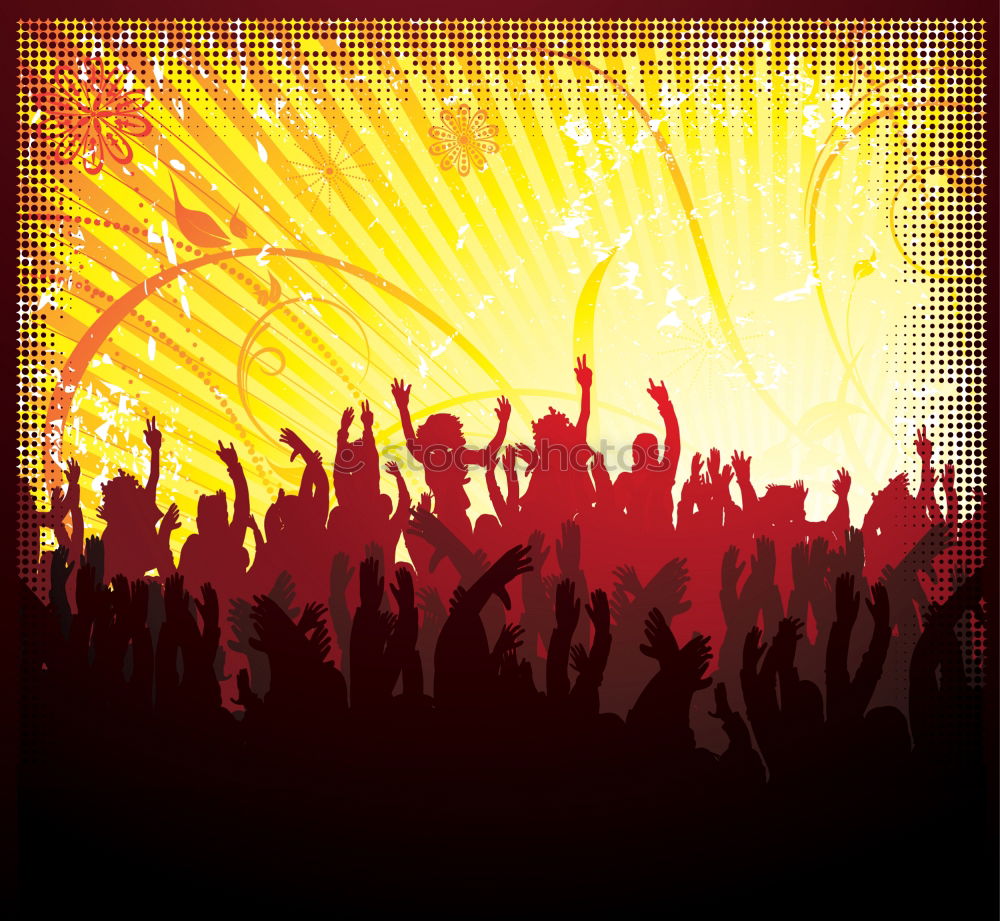 Similar – Image, Stock Photo Crowd with hands up during a concert.