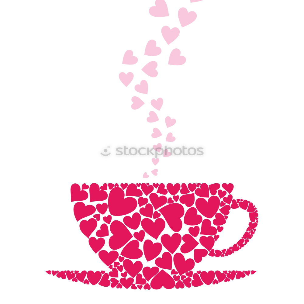 Similar – Tea cup with heart and falling colorful autumn leaves