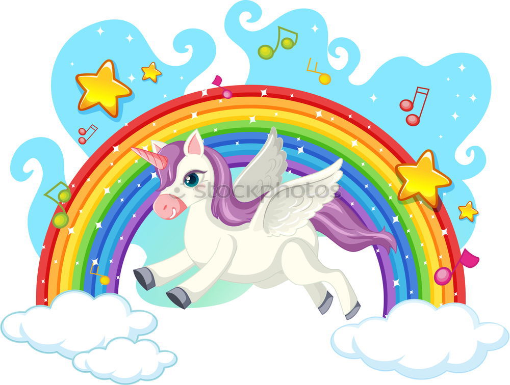 Image, Stock Photo Unicorn and Rainbow
