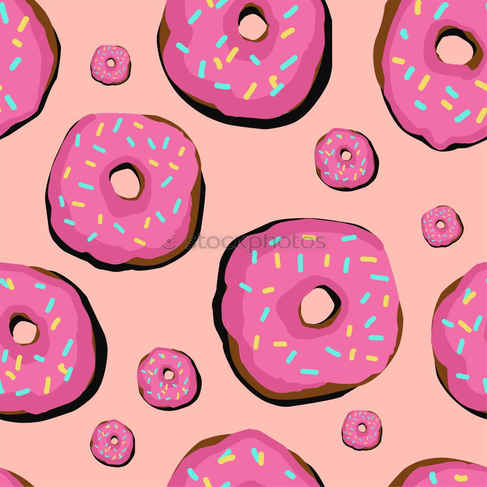 Similar – Sugar sweet donut on pink background