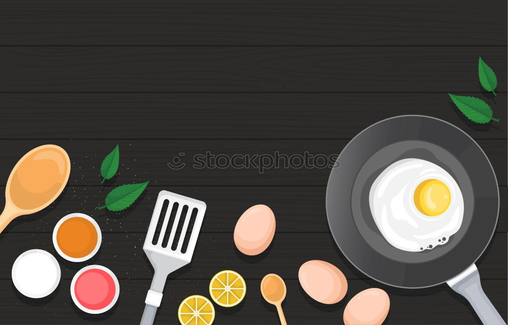 Similar – Black frying pan among the fresh vegetables