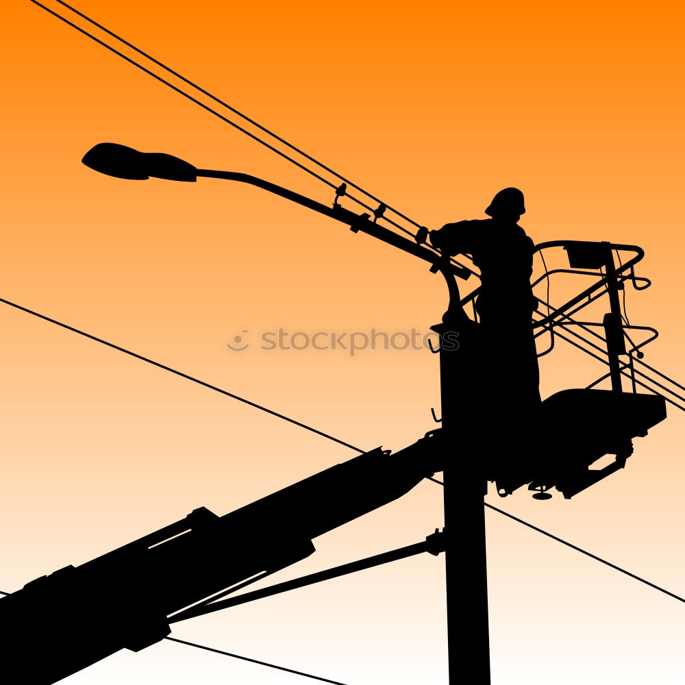 Similar – Silhouette of the cable rail