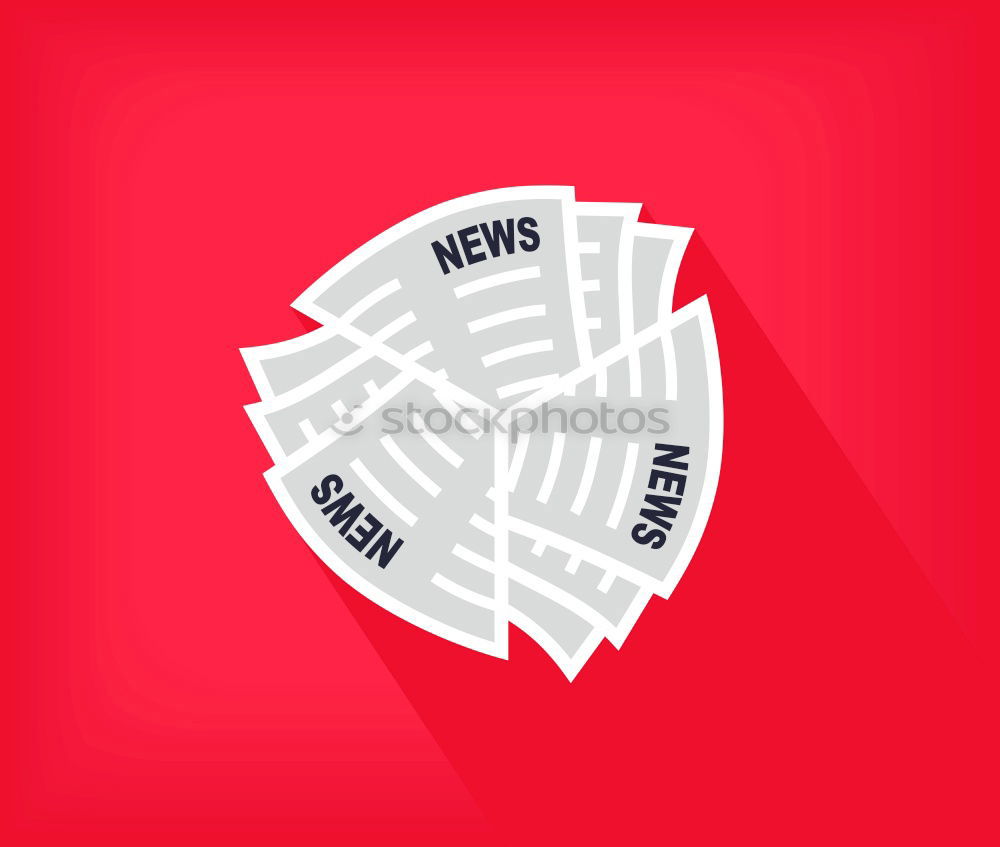 Image, Stock Photo Envelope with FAKE NEWS newspapers over red