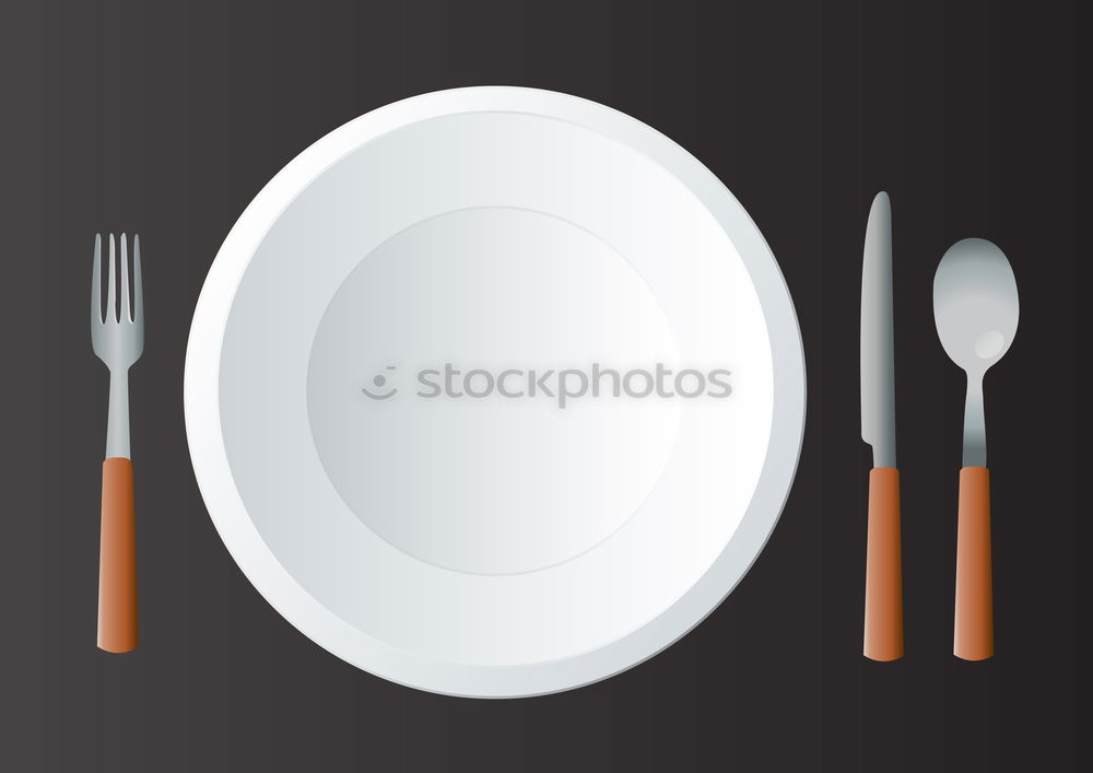 Similar – white square plate and iron cutlery