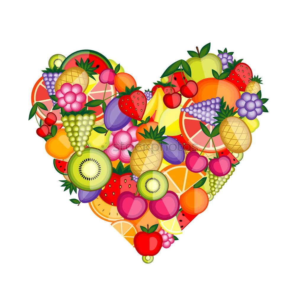 Similar – Image, Stock Photo Cut strawberries in heart form on turquoise blue
