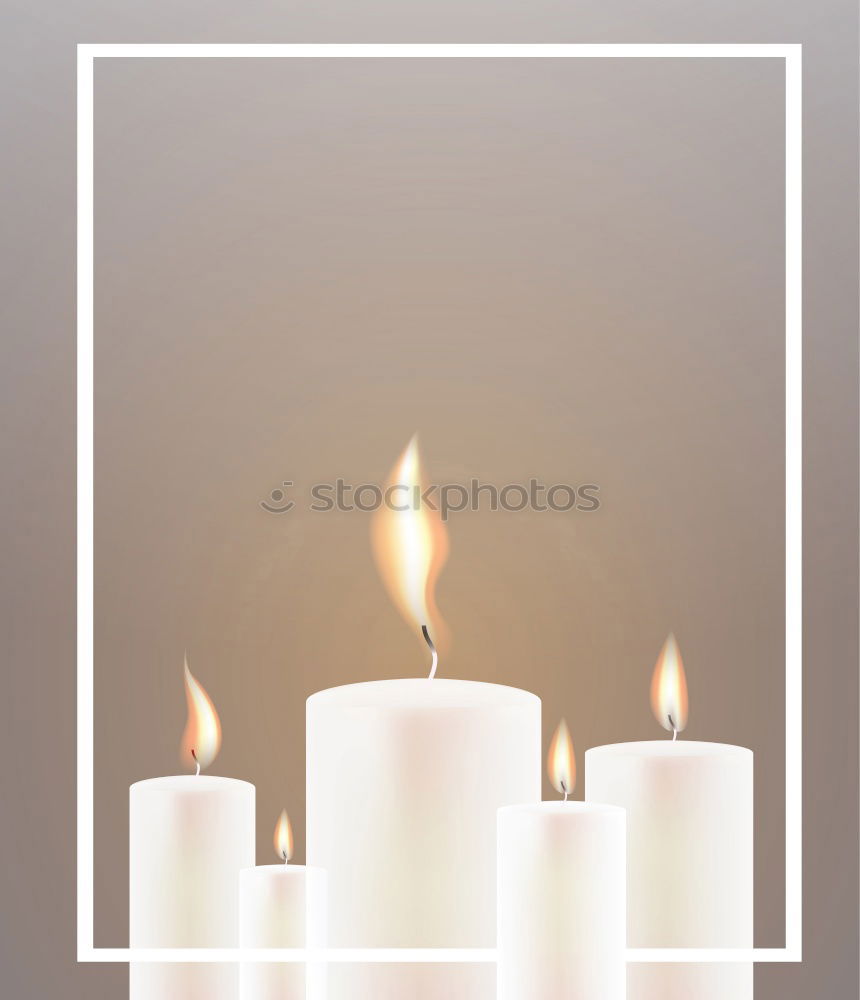 Similar – Image, Stock Photo Two candles are burning on a minimalist Advent wreath, consisting of numbered tea lights