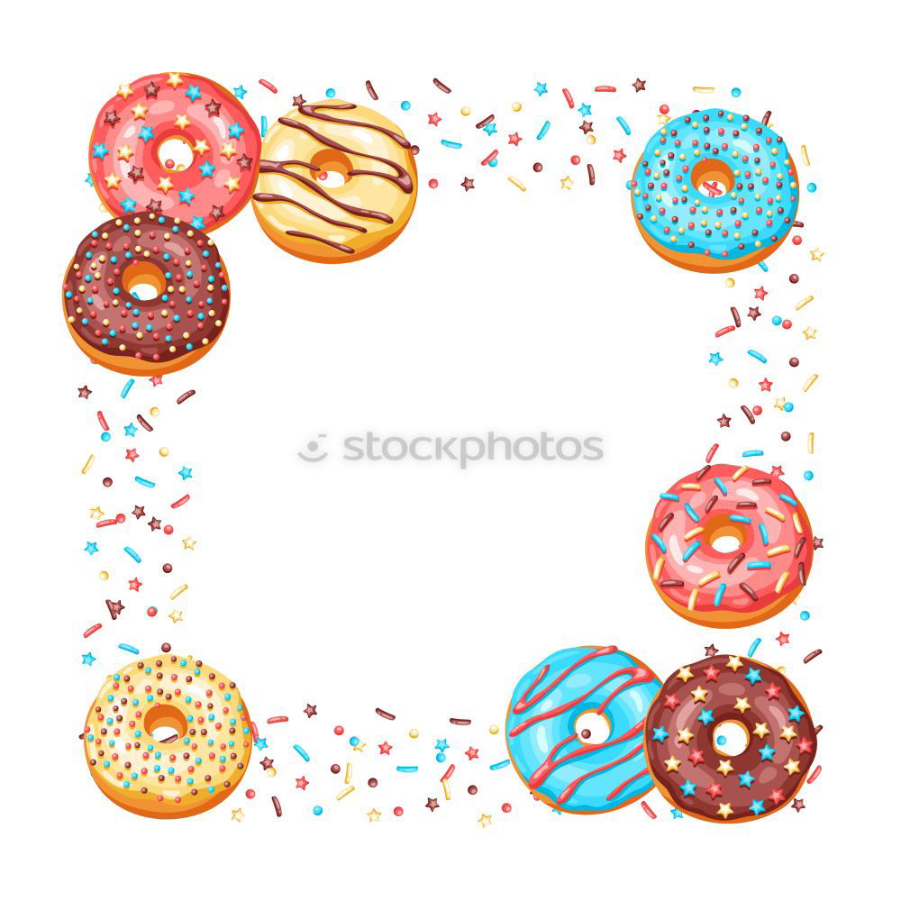 Similar – Image, Stock Photo Number 3 laid out of small chocolate candies with colored sugar sprinkles on white background