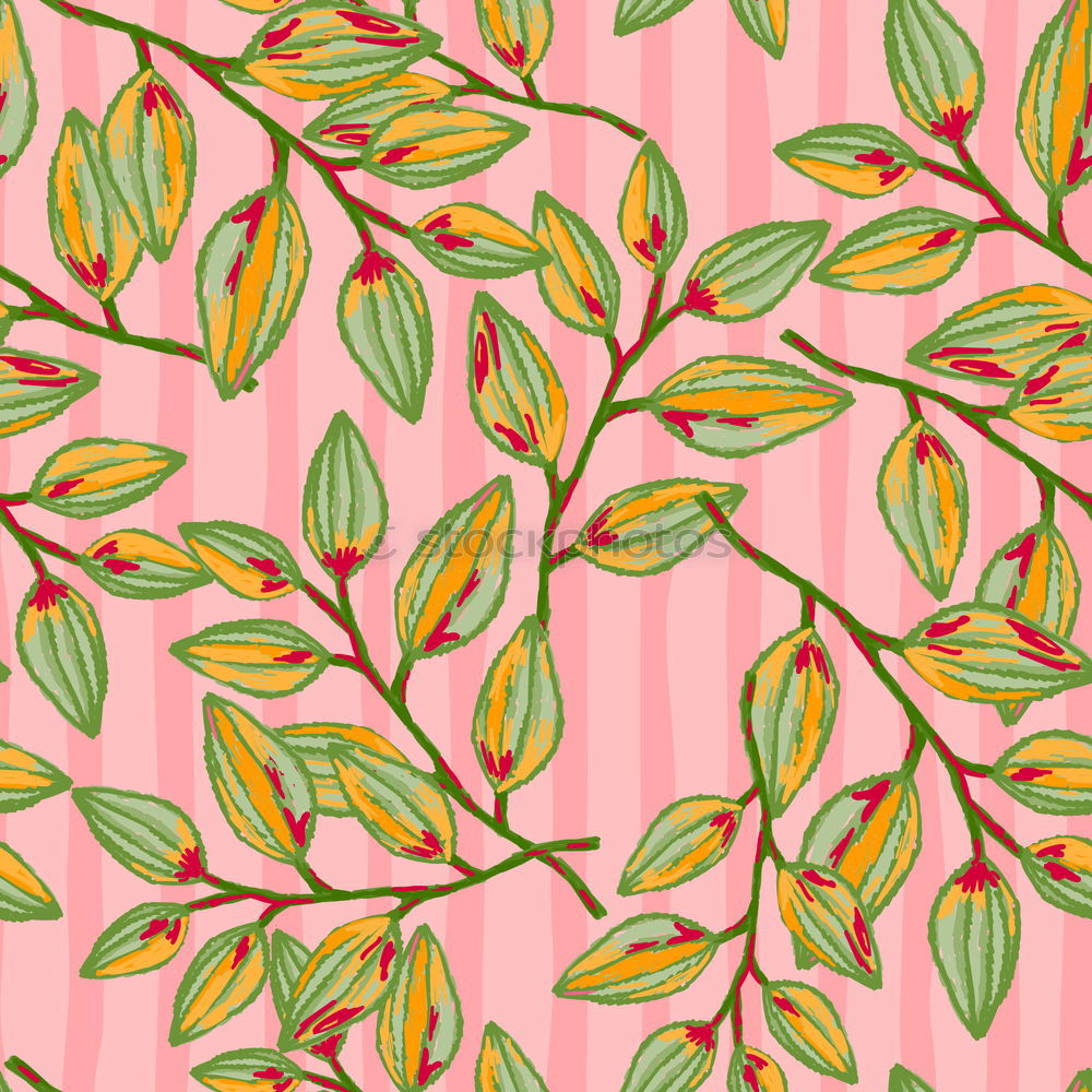 Similar – Image, Stock Photo Pink tropical leaves on yellow