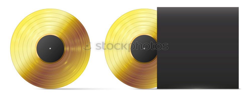 Similar – empty white record cover with LP on yellow