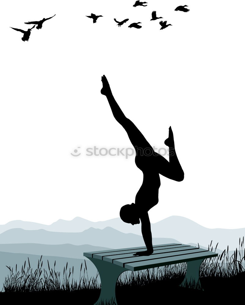 Similar – Image, Stock Photo on the rocks Sports Yoga