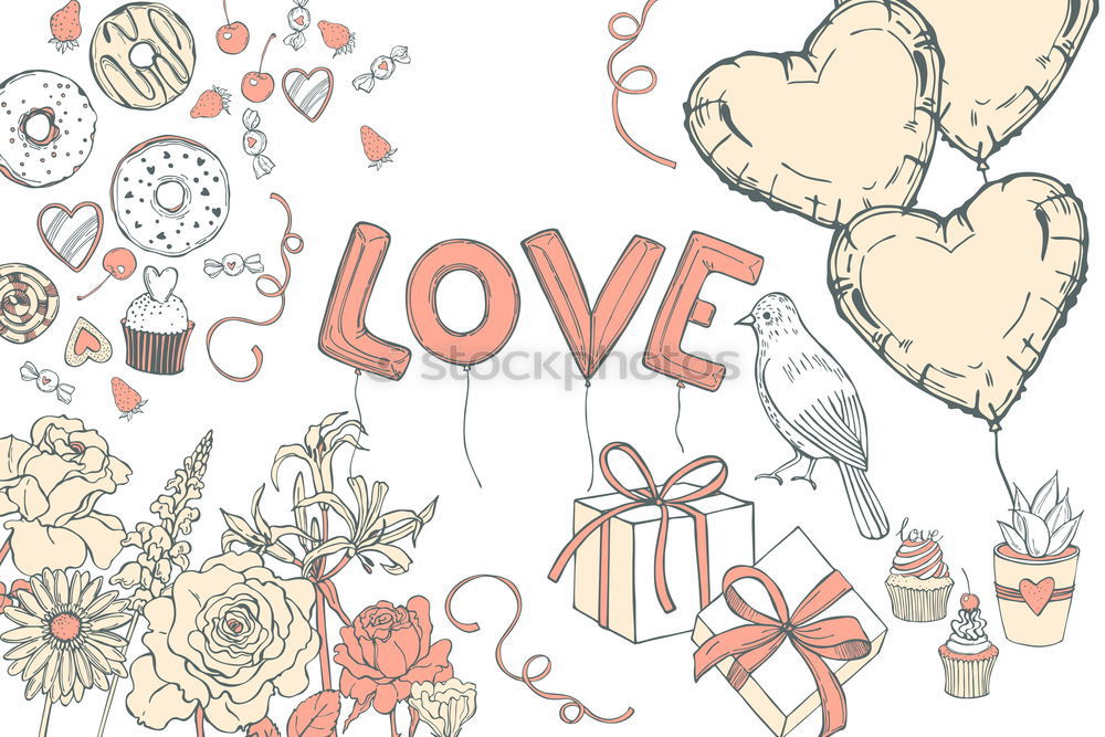 Similar – Image, Stock Photo Blue background with word Love and Roses