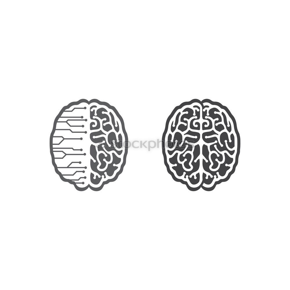 Similar – Image, Stock Photo Left and right brain hemisphere illustrated on paper