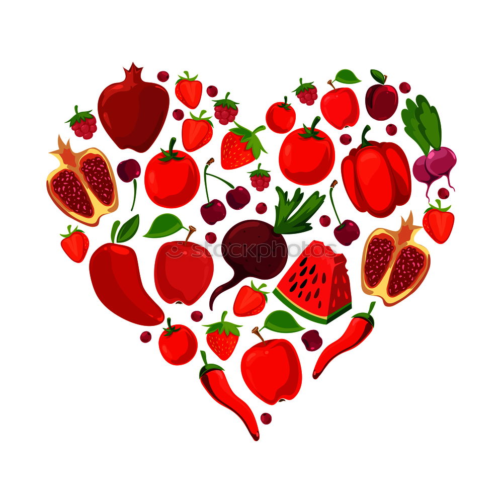 Similar – Image, Stock Photo Cut strawberries in heart form on turquoise blue