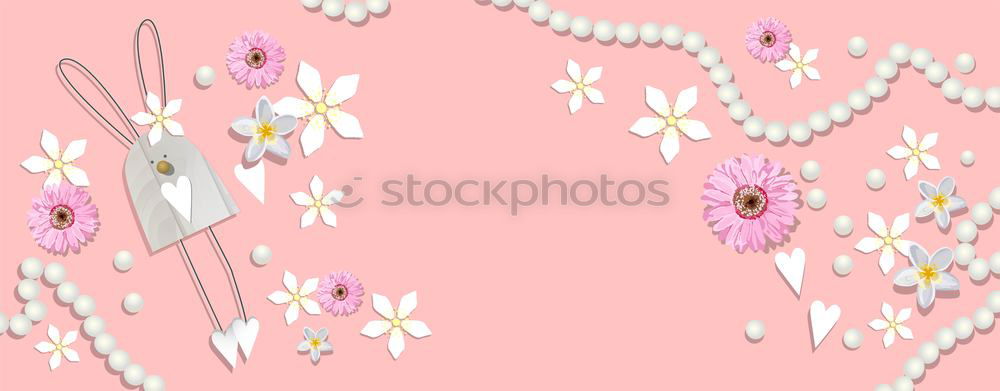 Similar – Pretty flowers on pink background