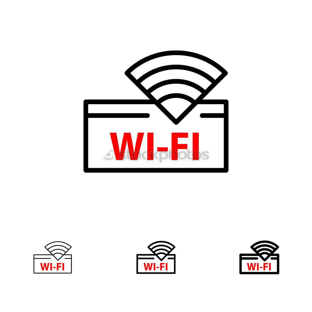 Similar – White Wi-Fi sign on red background