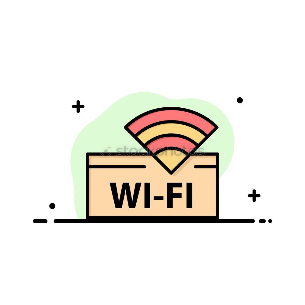 Similar – White Wi-Fi sign on red background