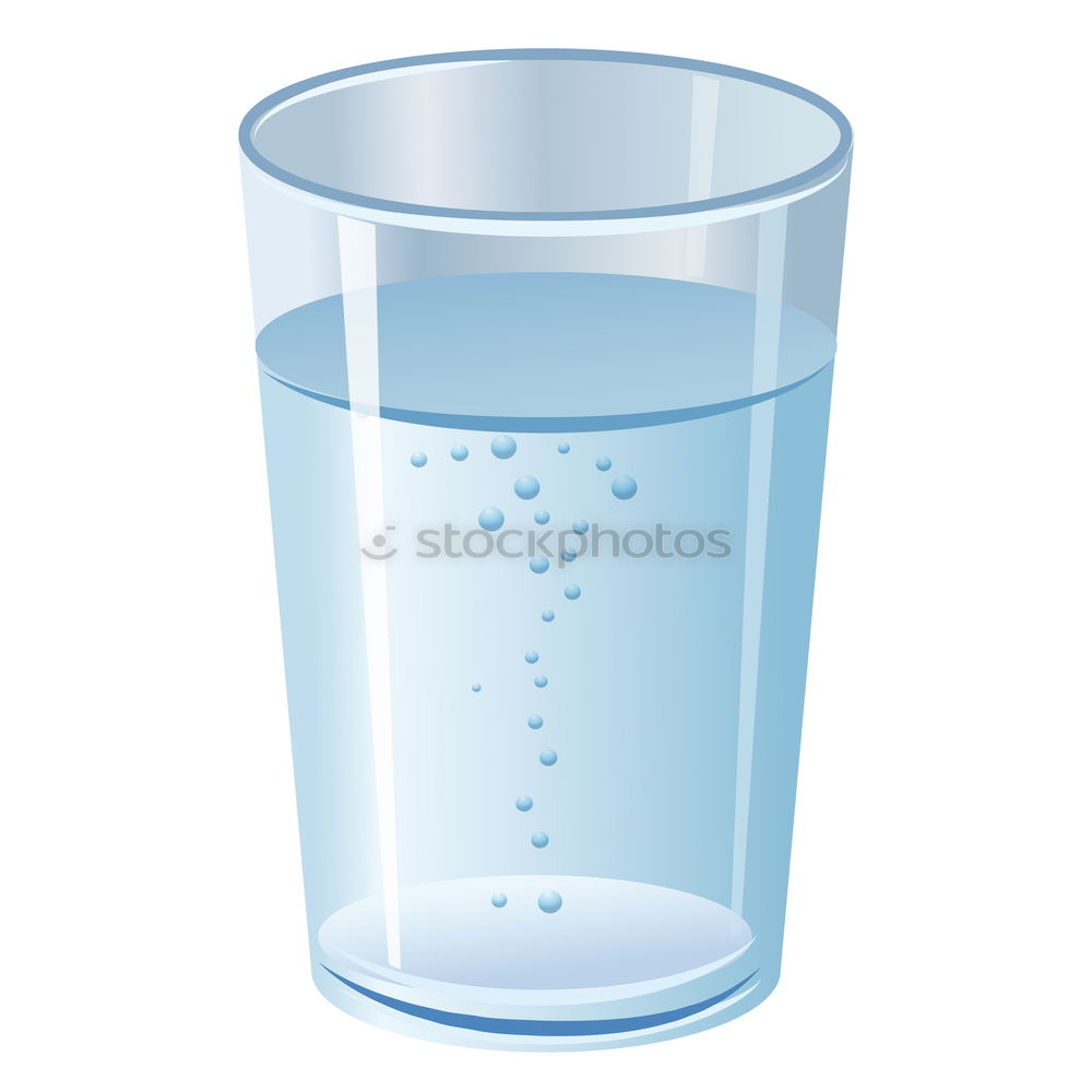 Similar – Minimalist photo of glass of clean drinking water on blue background