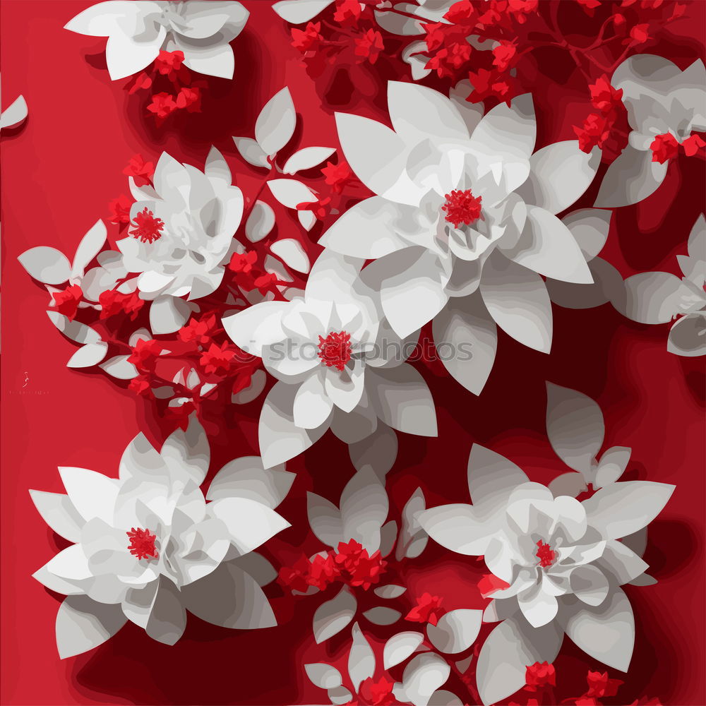 Similar – Image, Stock Photo Red autumn flowers and leaves frame