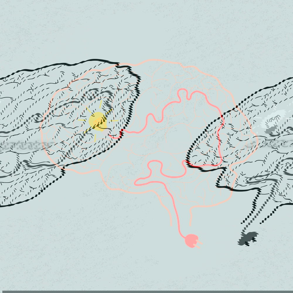 Similar – Image, Stock Photo Stress on the brain through mobile phone notifications