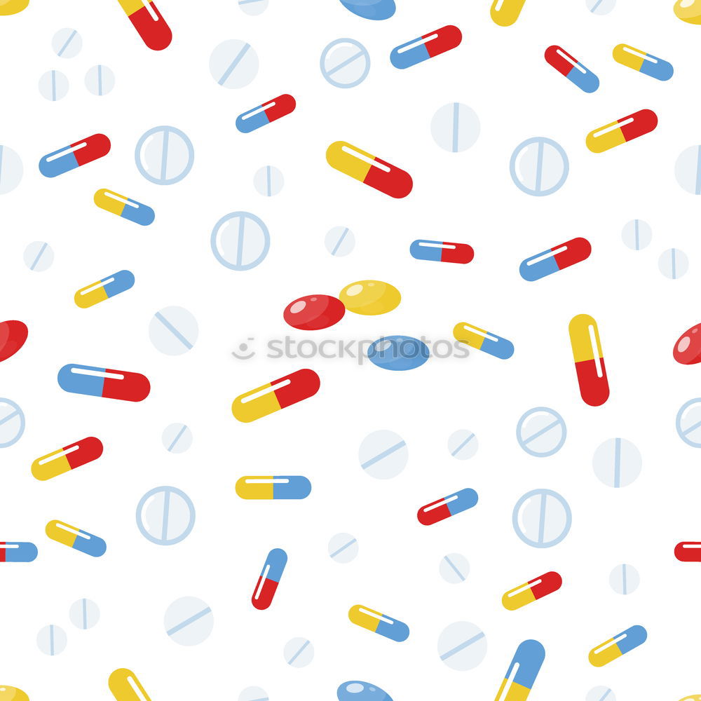 Similar – Image, Stock Photo Two capsule-shaped red and white pills made of paper