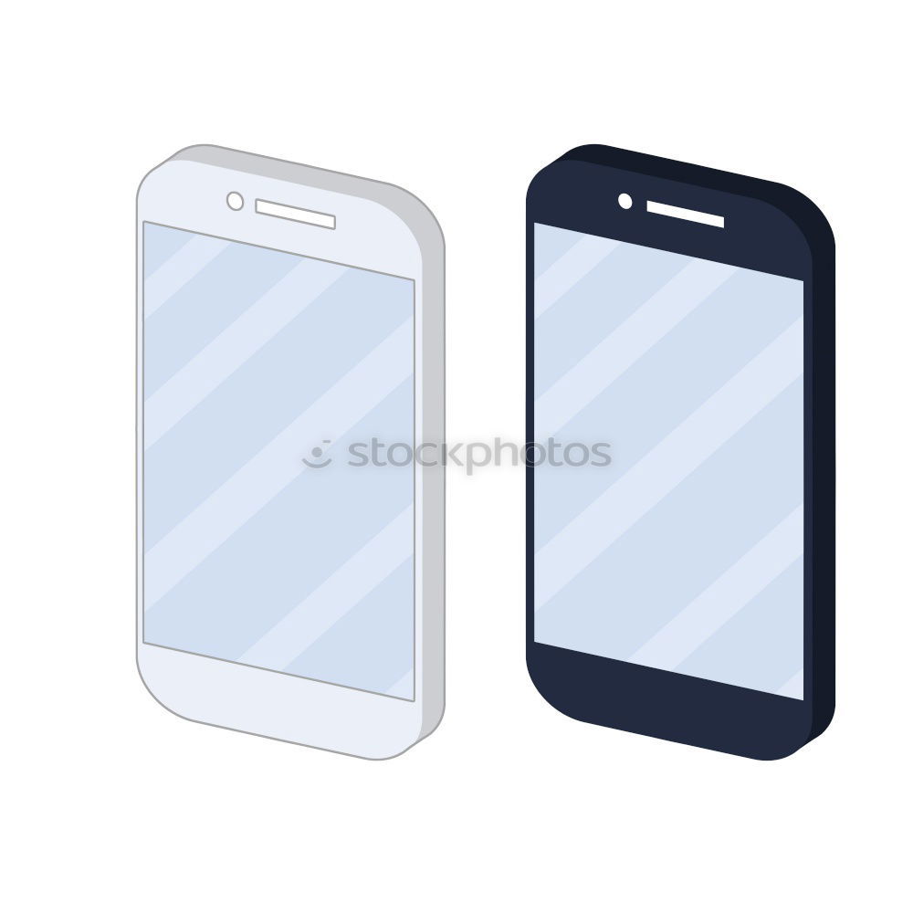 Similar – Image, Stock Photo Two smart phone with blank screen on pink background. 3d rendering