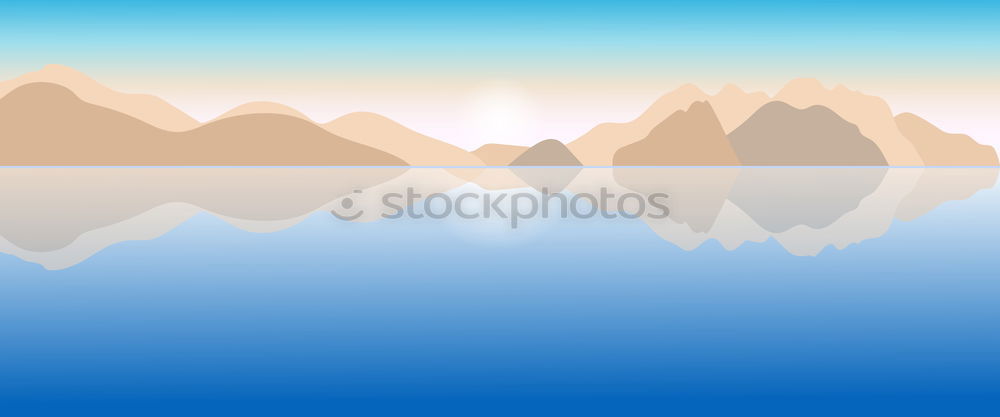 Similar – Beautiful orange sunset over mountains