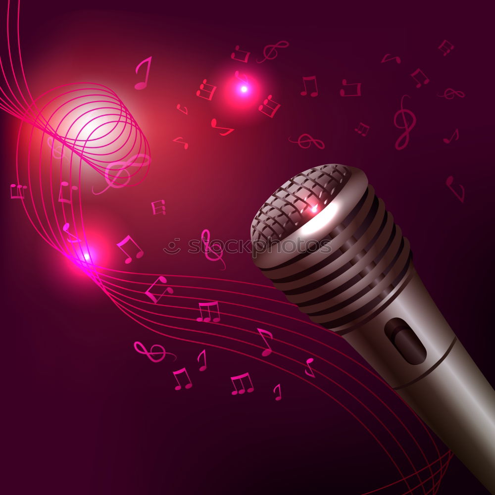 Similar – Image, Stock Photo Woman hand holding microphone on black background