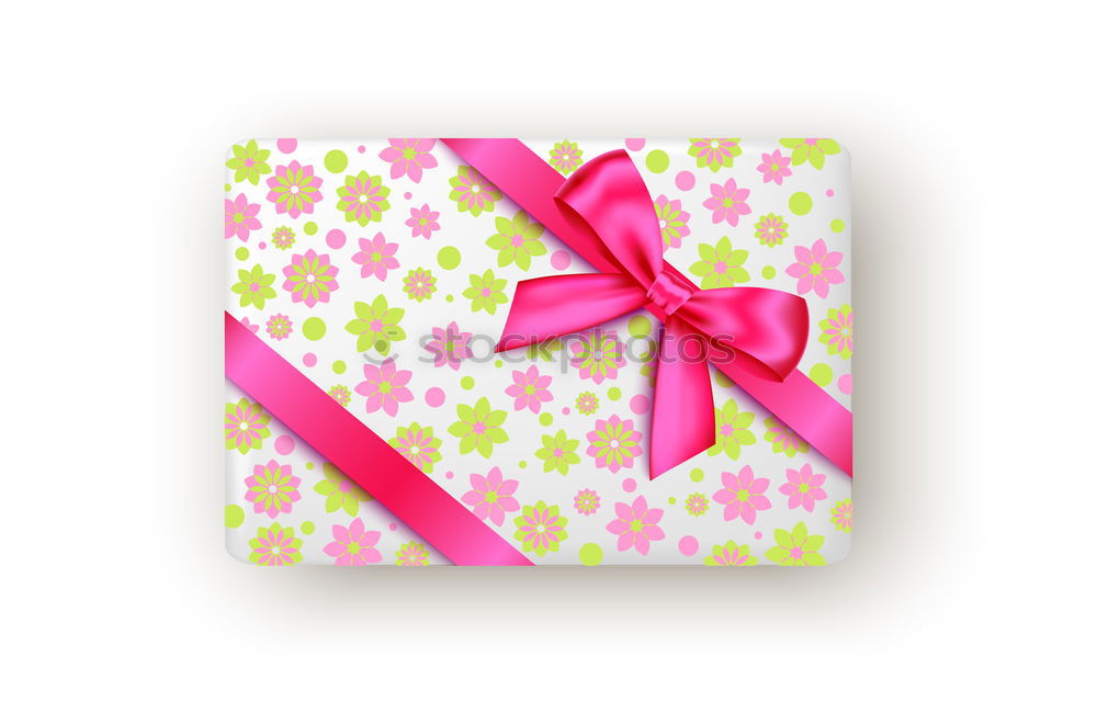 Similar – Image, Stock Photo Pink gift, parcel, bow, ribbon, flower blossom, and dots