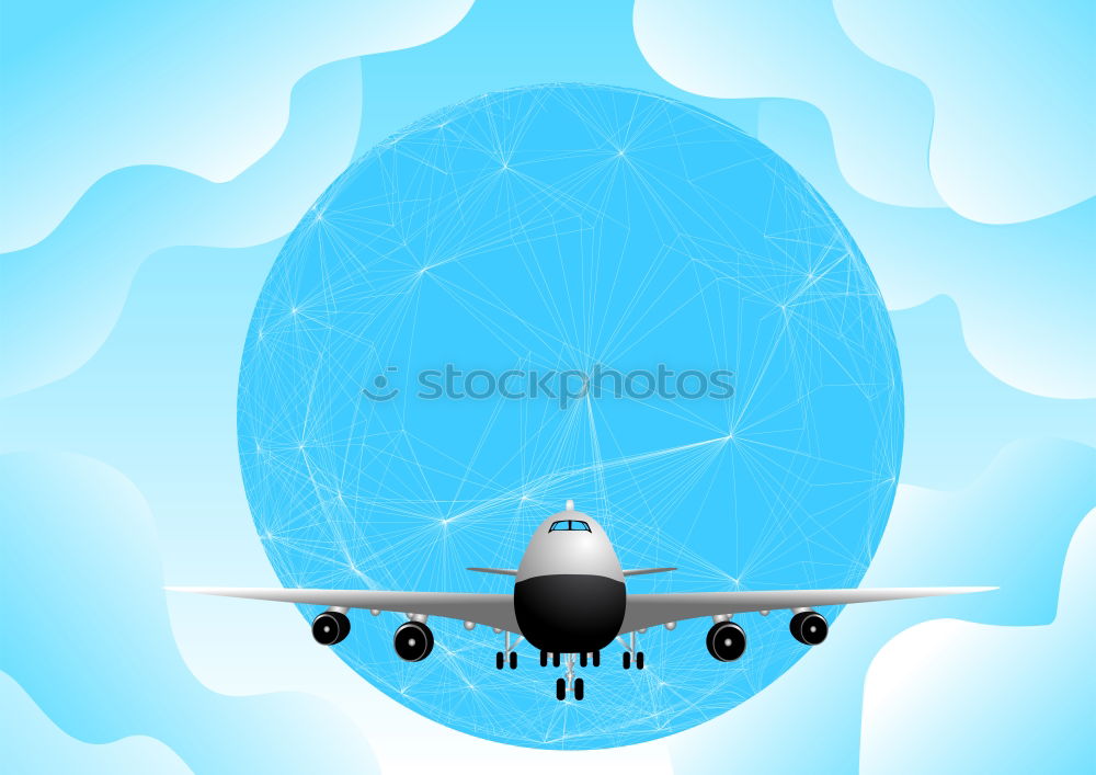 Similar – Image, Stock Photo jet airplane travel concept, minimal art, colorful background