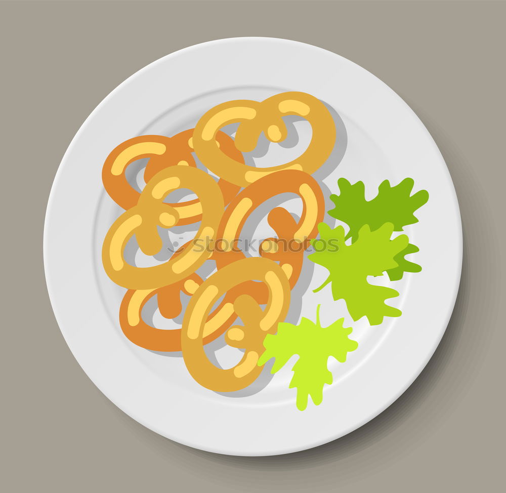 Similar – Image, Stock Photo Pretzel with knife and fork on white background. Pretzel