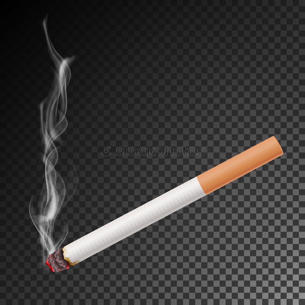 Image, Stock Photo A hand of a smoker with a burning cigarette and smoke, sprinkled with white paint