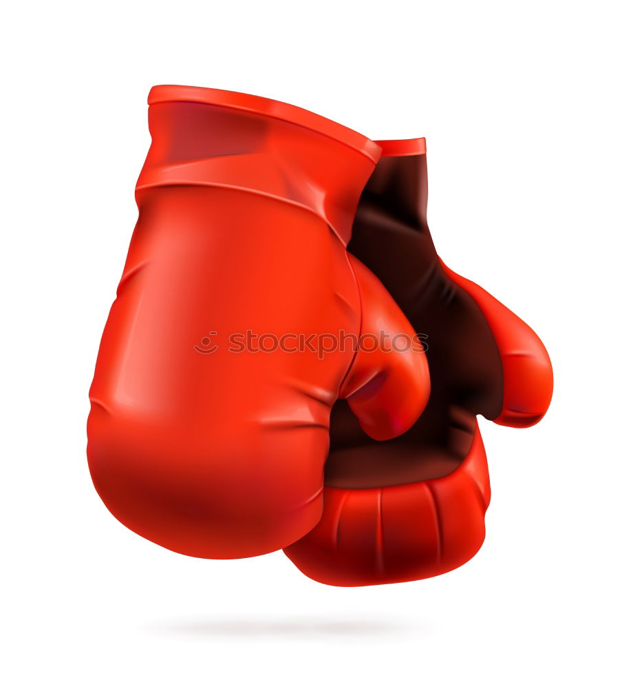 Similar – Image, Stock Photo hand is wearing a red leather boxing glove on a green background