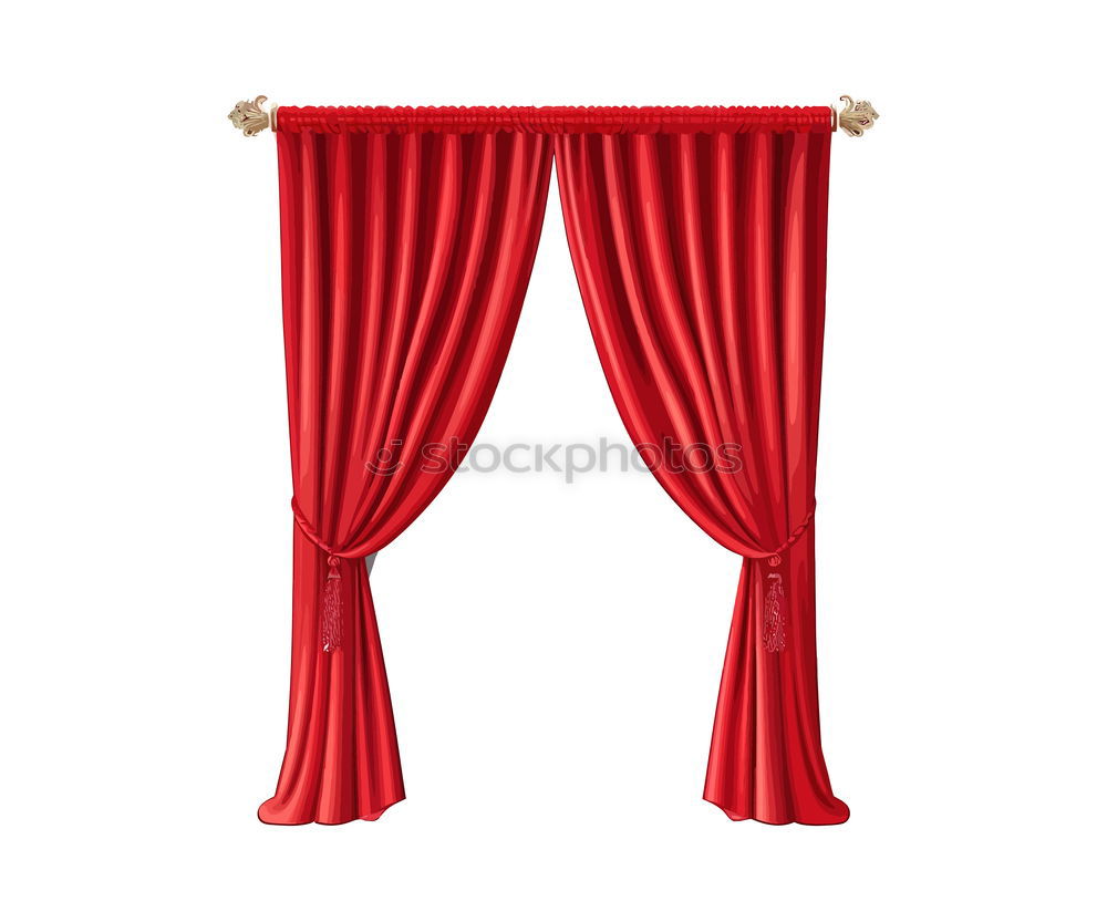 Similar – Vintage curtain for bus, red and white chequered with ruffle tape