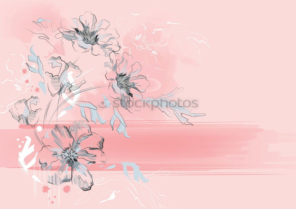 Pretty flowers on pink background