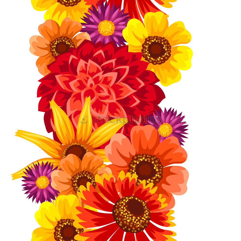 Similar – Image, Stock Photo Summer flowers on red wooden table